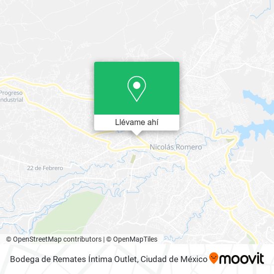 Mapa de Bodega de Remates Íntima Outlet