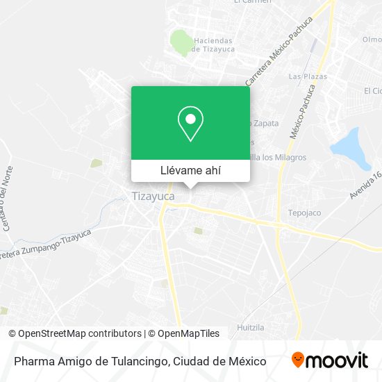 Mapa de Pharma Amigo de Tulancingo