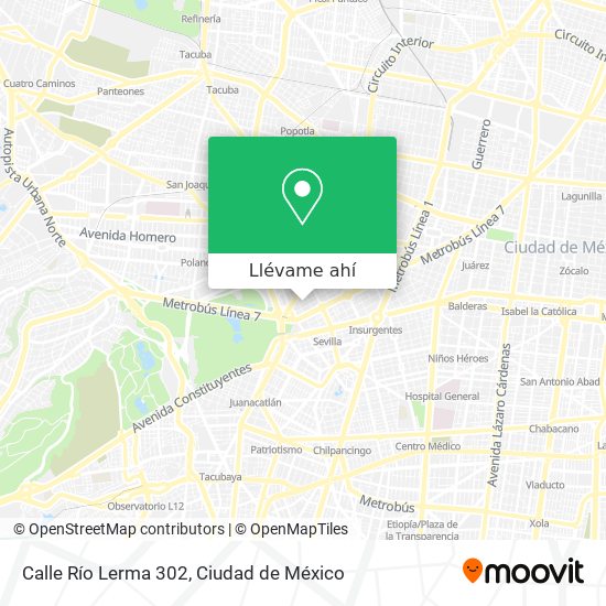 Mapa de Calle Río Lerma 302