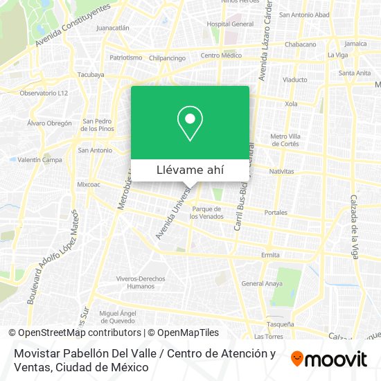 Mapa de Movistar Pabellón Del Valle / Centro de Atención y Ventas