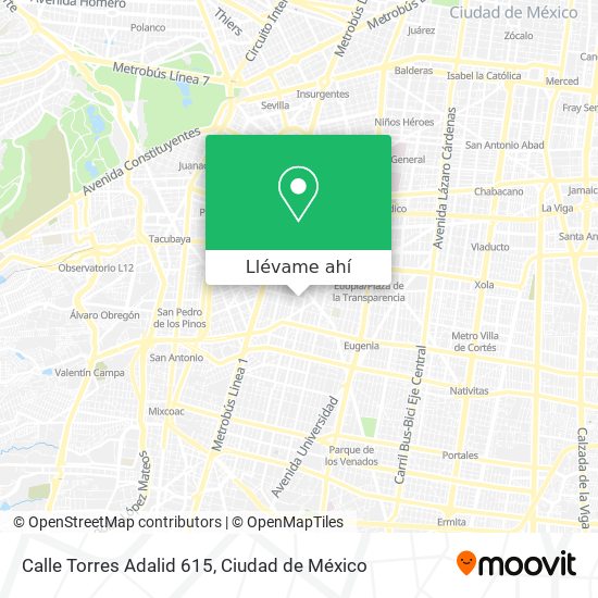 Mapa de Calle Torres Adalid 615