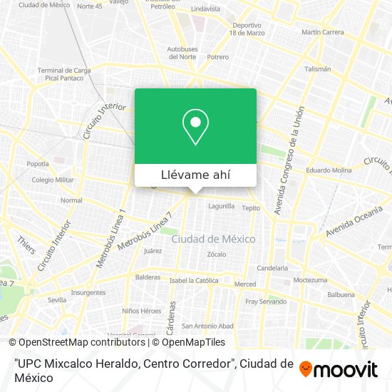 Mapa de "UPC Mixcalco Heraldo, Centro Corredor"