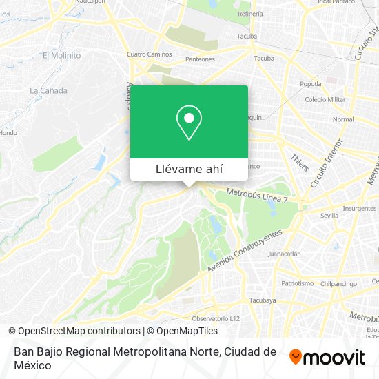 Mapa de Ban Bajio Regional Metropolitana Norte