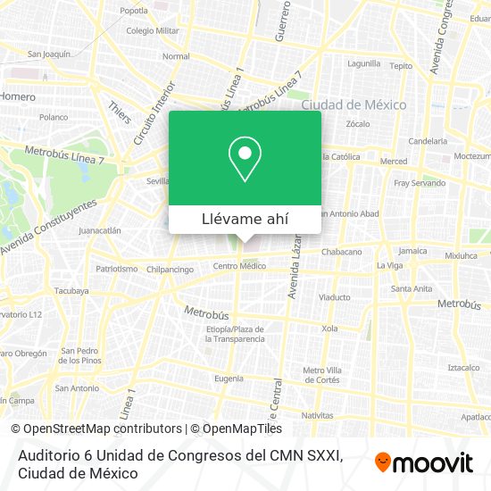 Mapa de Auditorio 6 Unidad de Congresos del CMN SXXI