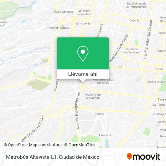Mapa de Metrobús Altavista-L1