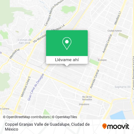Mapa de Coppel Granjas Valle de Guadalupe