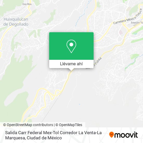 Mapa de Salida Carr Federal Mex-Tol Corredor La Venta-La Marquesa