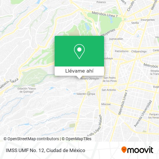 Mapa de IMSS UMF No. 12