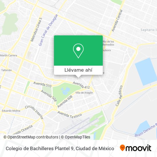 Mapa de Colegio de Bachilleres Plantel 9