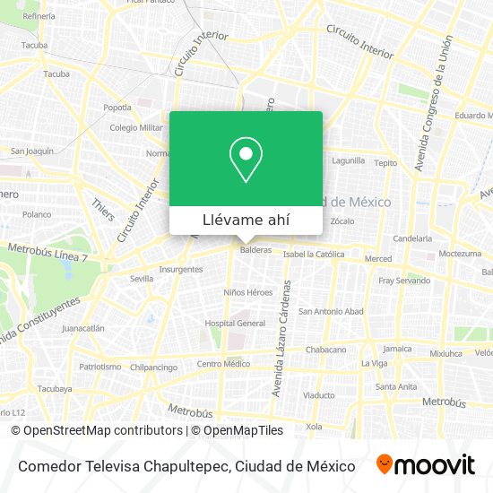 Mapa de Comedor Televisa Chapultepec