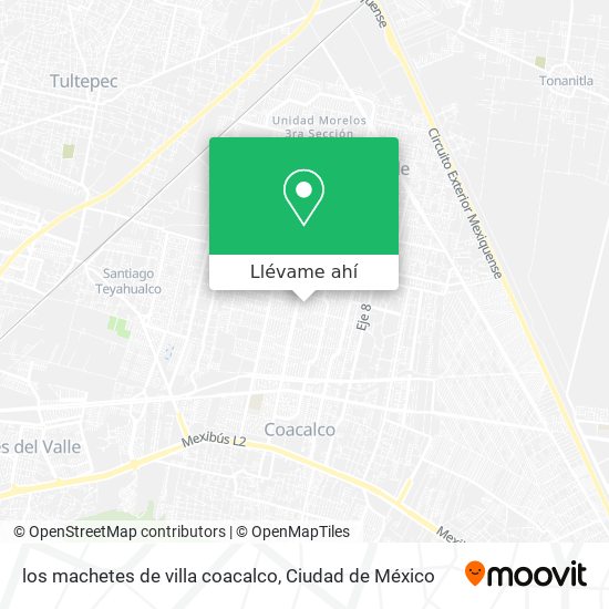 Cómo llegar a los machetes de villa coacalco en Melchor Ocampo en Autobús?