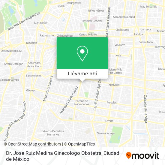 Mapa de Dr. Jose Ruiz Medina Ginecologo Obstetra
