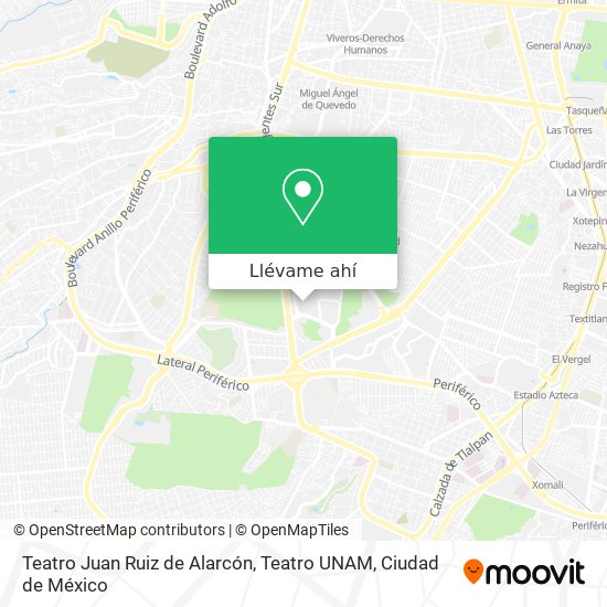 Mapa de Teatro Juan Ruiz de Alarcón, Teatro UNAM