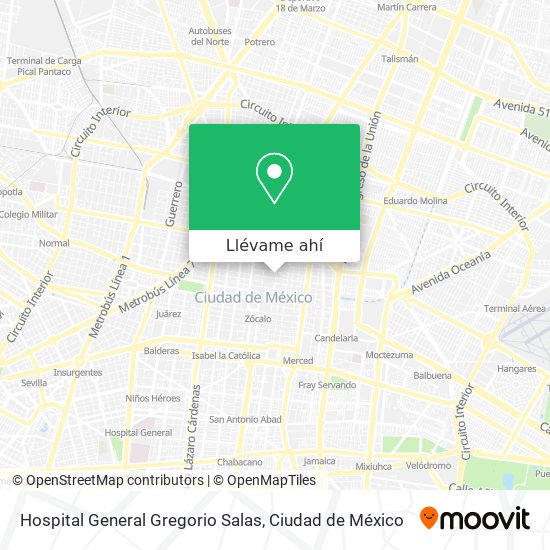 Mapa de Hospital General Gregorio Salas