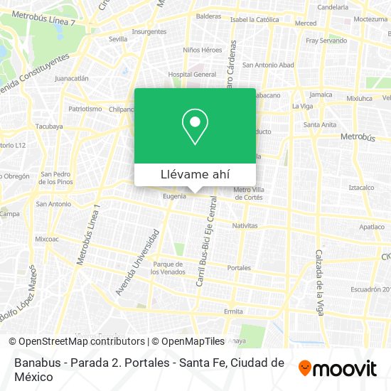 Mapa de Banabus - Parada 2. Portales - Santa Fe
