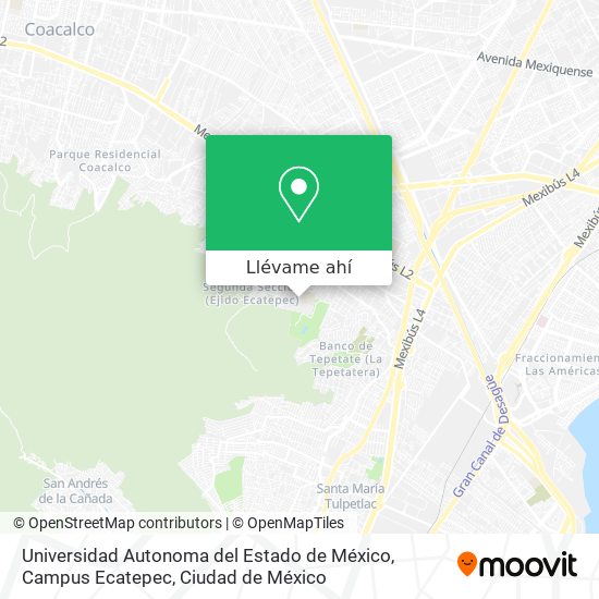 Mapa de Universidad Autonoma del Estado de México, Campus Ecatepec