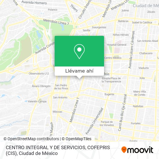 Mapa de CENTRO INTEGRAL Y DE SERVICIOS, COFEPRIS (CIS)