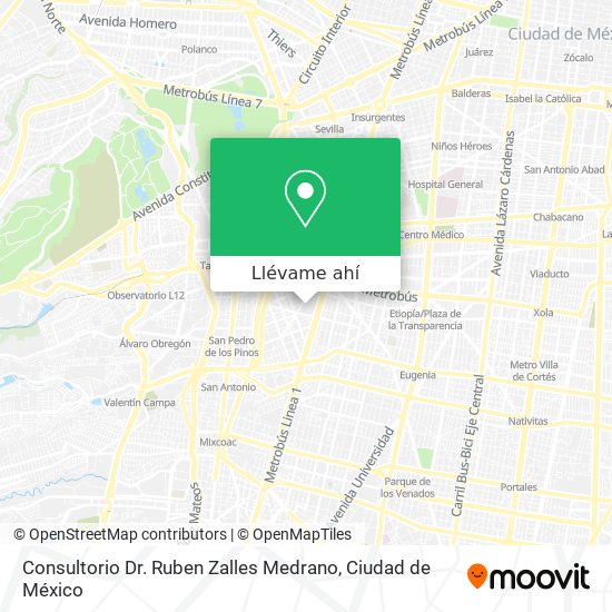 Mapa de Consultorio Dr. Ruben Zalles Medrano