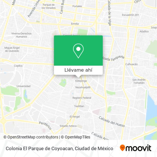 Mapa de Colonia El Parque de Coyoacan