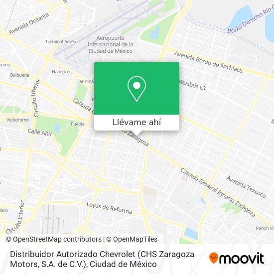 Mapa de Distribuidor Autorizado Chevrolet (CHS Zaragoza Motors, S.A. de C.V.)