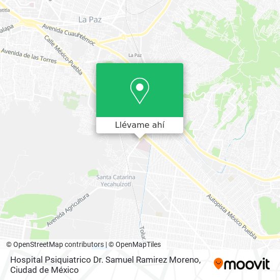 Mapa de Hospital Psiquiatrico Dr. Samuel Ramirez Moreno