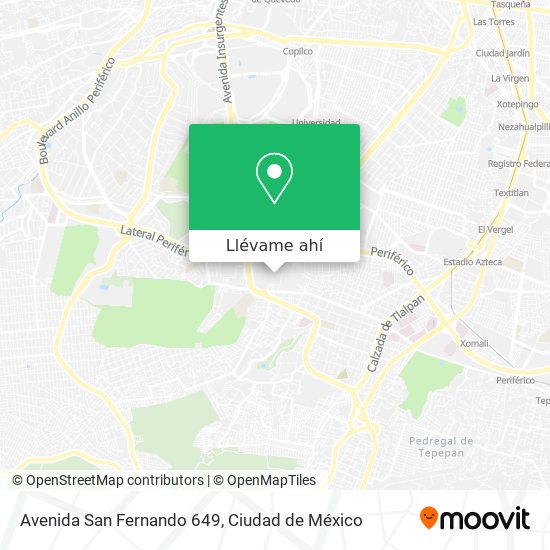 Mapa de Avenida San Fernando 649