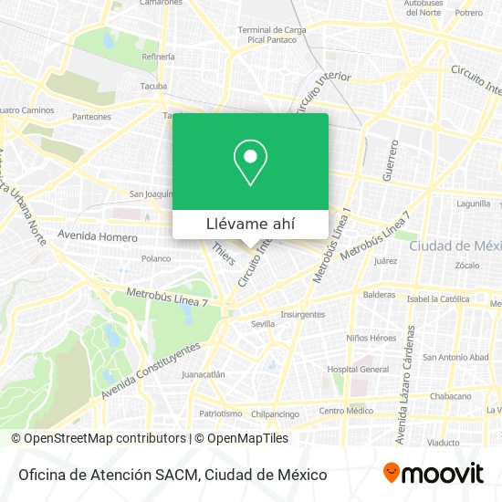 Mapa de Oficina de Atención SACM