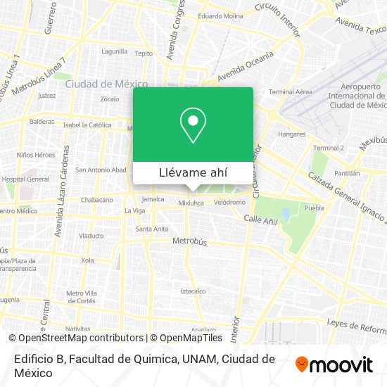 Mapa de Edificio B, Facultad de Quimica, UNAM