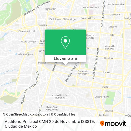 Mapa de Auditorio Principal CMN 20 de Noviembre ISSSTE