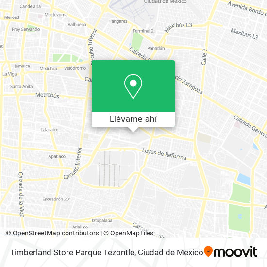 Mapa de Timberland Store Parque Tezontle