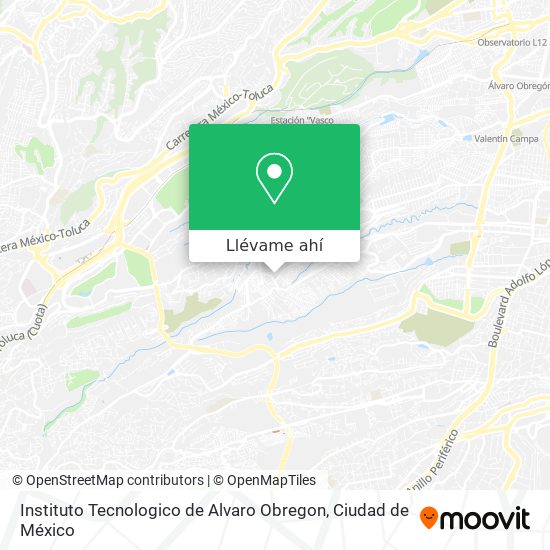 Mapa de Instituto Tecnologico de Alvaro Obregon