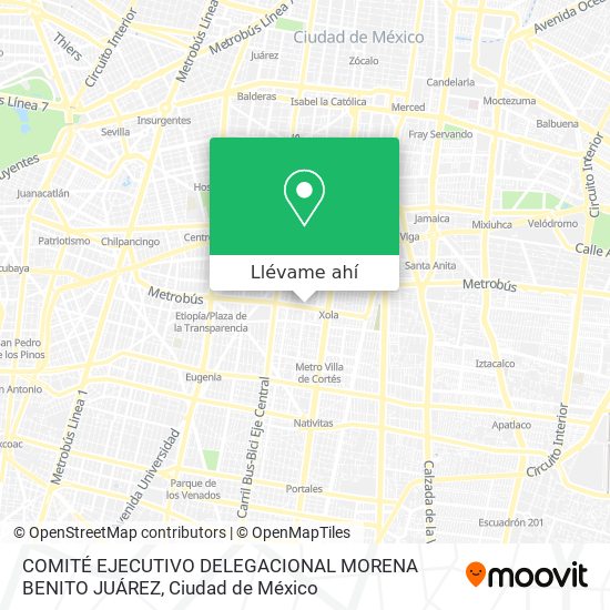 Mapa de COMITÉ EJECUTIVO DELEGACIONAL MORENA BENITO JUÁREZ