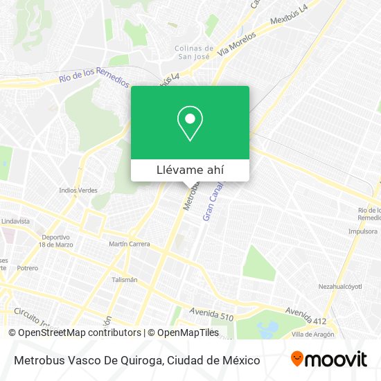 Mapa de Metrobus Vasco De Quiroga