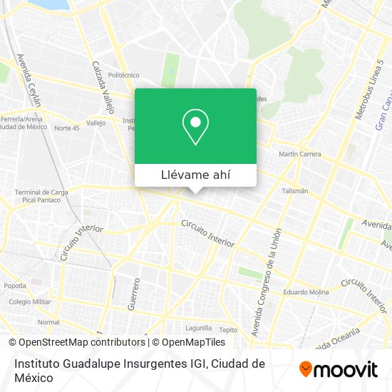 Mapa de Instituto Guadalupe Insurgentes IGI