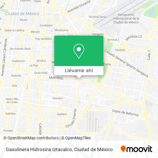 Mapa de Gasolinera Hidrosina Iztacalco
