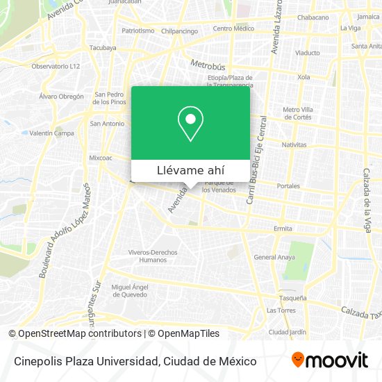 Mapa de Cinepolis Plaza Universidad