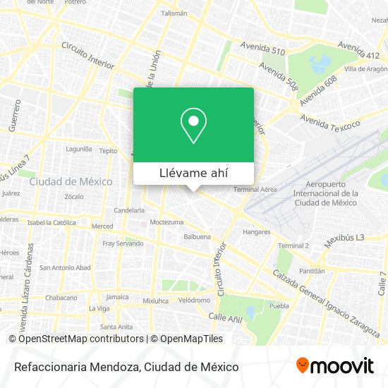 Mapa de Refaccionaria Mendoza