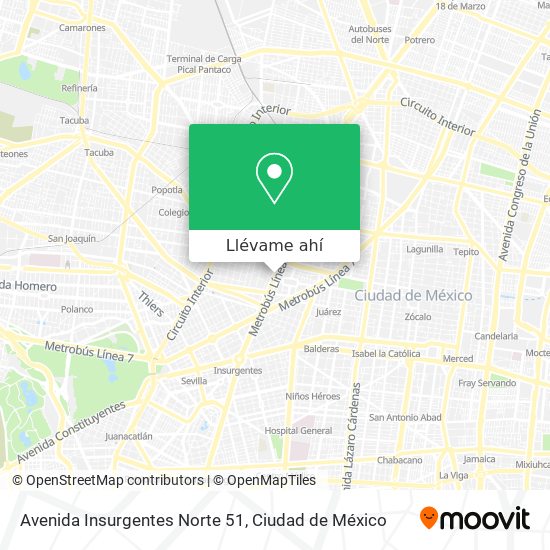 Mapa de Avenida Insurgentes Norte 51