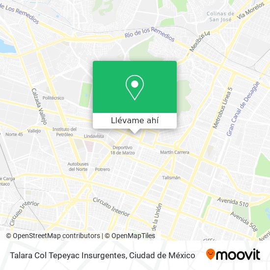 Mapa de Talara Col Tepeyac Insurgentes