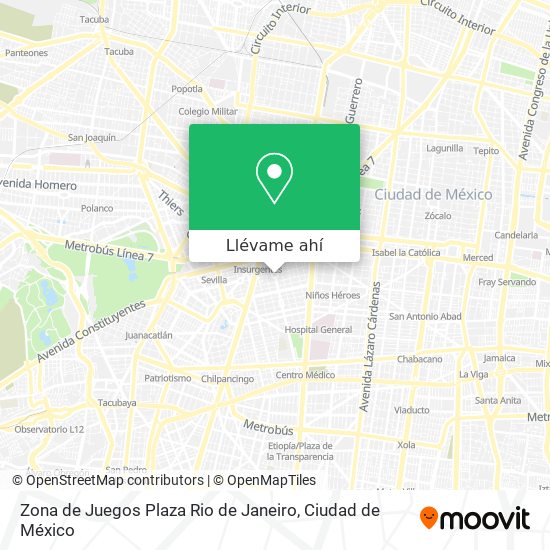 Mapa de Zona de Juegos Plaza Rio de Janeiro
