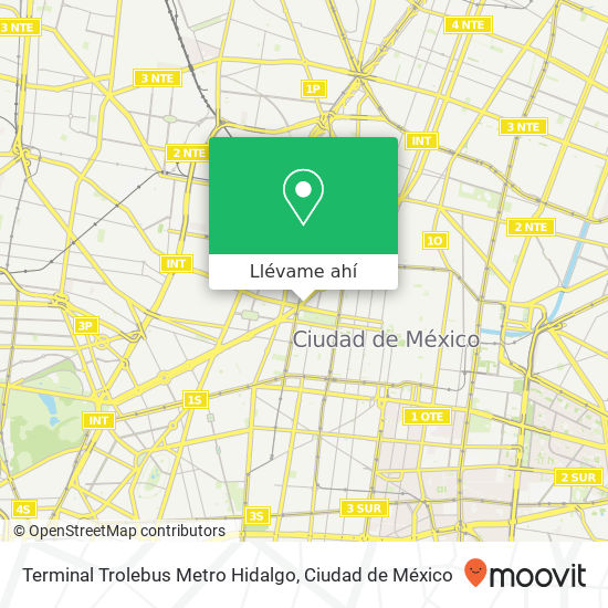 Mapa de Terminal Trolebus Metro Hidalgo