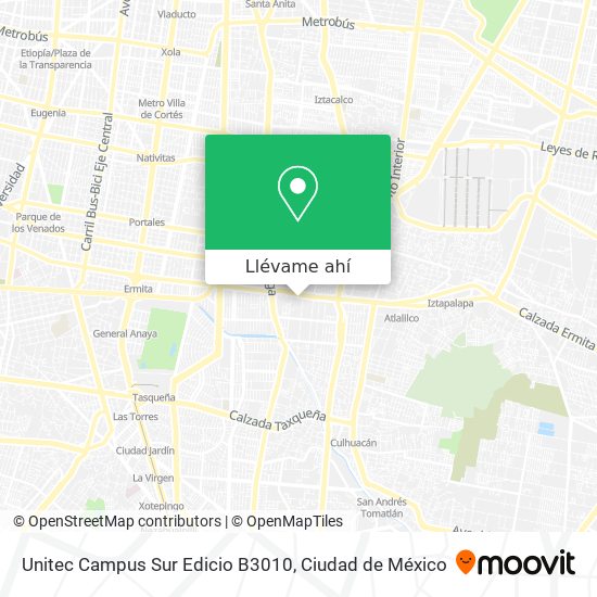 Cómo llegar a Unitec Campus Sur Edicio B3010 en Benito Juárez en Autobús,  Metro o Tren?