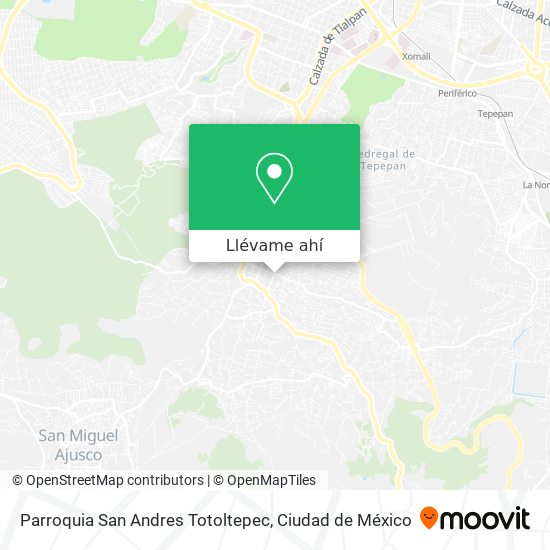 Cómo llegar a Parroquia San Andres Totoltepec en Alvaro Obregón en Autobús  o Tren?