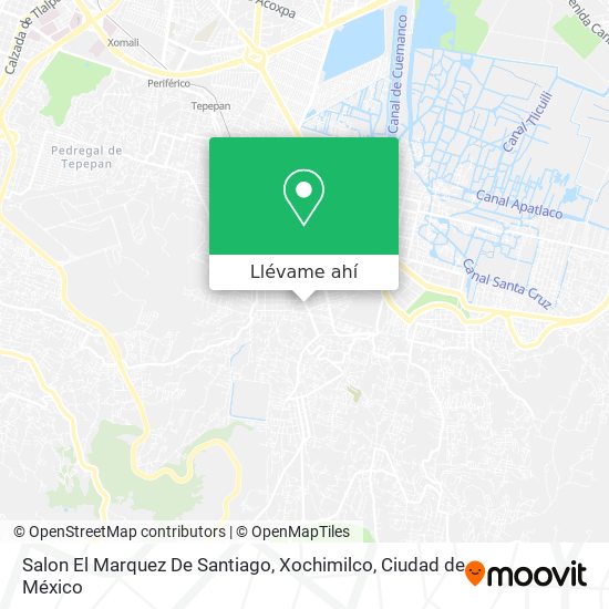 Mapa de Salon El Marquez De Santiago, Xochimilco