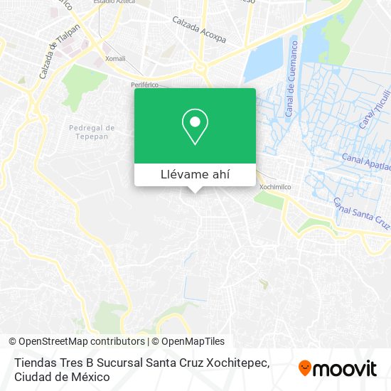 Mapa de Tiendas Tres B Sucursal Santa Cruz Xochitepec