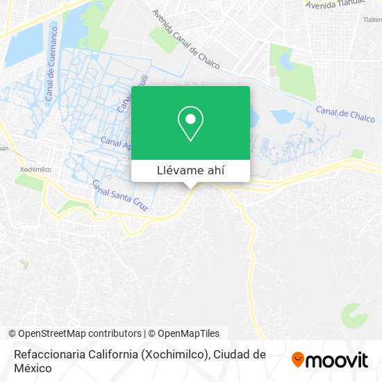 Mapa de Refaccionaria California (Xochimilco)