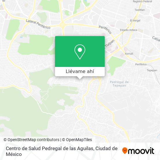 Cómo llegar a Centro de Salud Pedregal de las Aguilas en Alvaro Obregón en  Autobús?