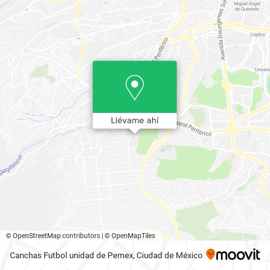 Mapa de Canchas Futbol unidad de Pemex