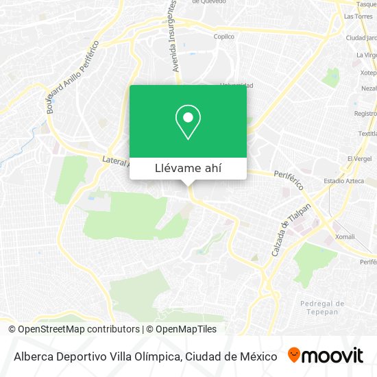Mapa de Alberca Deportivo Villa Olímpica