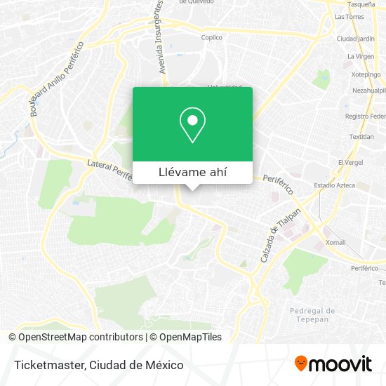 Mapa de Ticketmaster